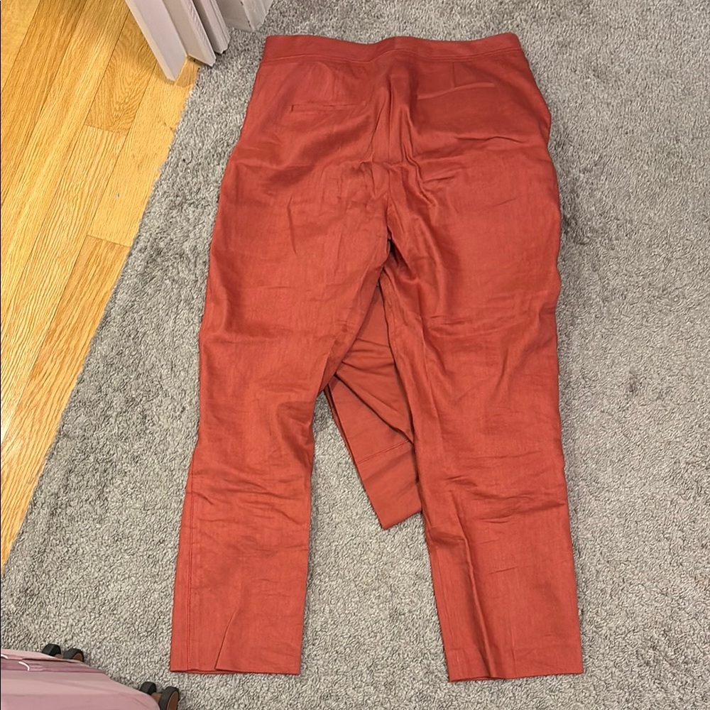 Women’s Rust Red Linen Blend Suit Jacket & Pants Set size 8 pant 6 jacket - Picture 7 of 7